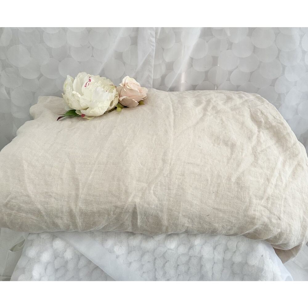 100% FLAX LINEN PARACHUTE Beige TOAST KING California KING Duvet Cover PORTUGAL